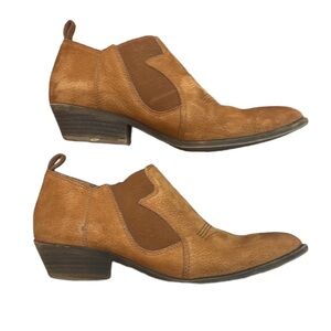 Lucky Brand Ankle Booties Joelle Western Tan Brown Size 8.5